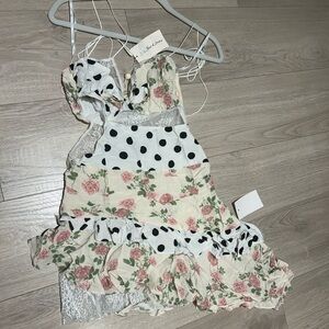 NWT For Love & Lemons Butterscotch Assymetric Tank Midi Dress, size S